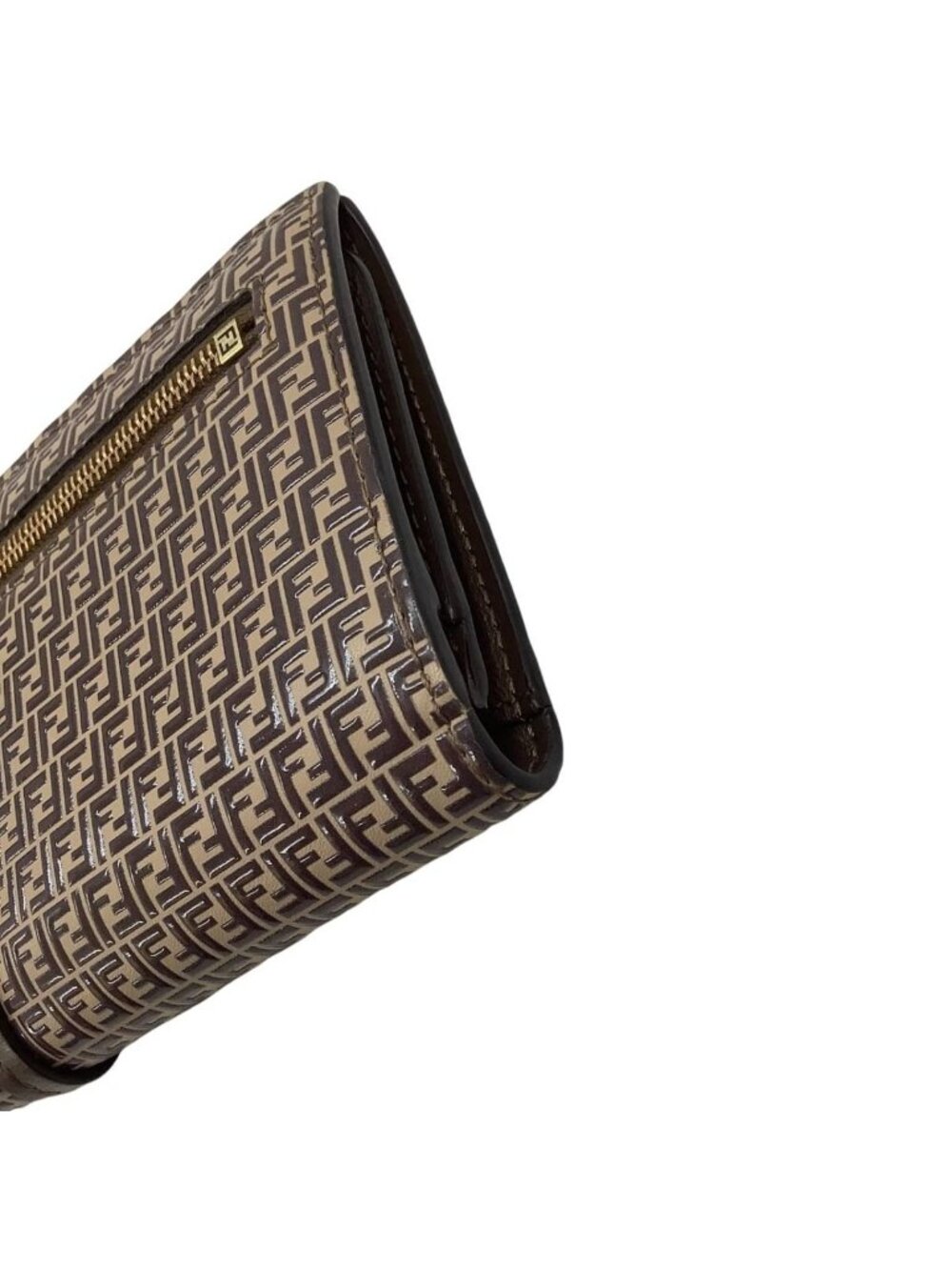 Fendi Wallet Micro FF Pattern Brown - Picture 3 of 7